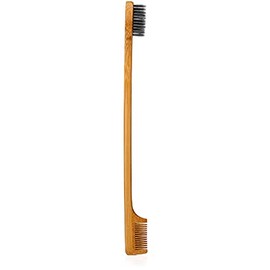 GranNaturals Edges Brush and Comb for Edge Control â Nylon Bristles, Sturdy Bamboo Handle - Styling & Gentle Care Tools - Edge Fixer for Baby Hairs - Compact Curling Accessories for Thick, Curly Hair