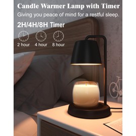 YIGEYIGE YIGEYIGE Black Candle Warmer Lamp with Timer and Dimmer for Jar Candles - Perfect Home Decor Gift for Women, Daughters, Moms - Includes 2 Bulbs
