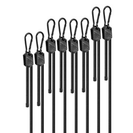 Lucky Straps Adjustable Carabiner Bungee Cords with Hooks, Black Bungee Straps with UV-Resistance & Superior Elasticity for Cargo, Bike, Luggage, Carts, Truck, etc