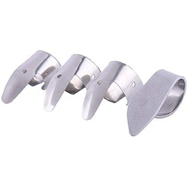 4 Pieces Guitar Thumb Finger Picks Stainless Steel Guitar Picks Thumb Picks Finger Picks with Plastic Case for Electric Guitar Bass Ukulele (Silver)