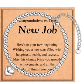 EYQV New Job Gifts for Women, Heart Charm Bracelet New Job Gift for Daughter Granddaughter Friends, Good Luck Congratulations Gifts
