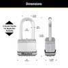 Master Lock M5XDLH Magnum Heavy Duty Padlock with Key, 1