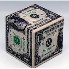 Dollar Bill Speed Cube 3x3 Gift – Unique US Currency Puzzle Cube for Teens & Adults, Smooth Turning Brain Teaser, Collectible Magic Cube, Office Desk Toy