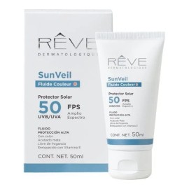 Reve Dermatologique SunVeil Fluide Couleur FPS 50 50ml Protector Solar Con Color Amplio Espectro UVA UVB Vitamina E Uso Diario Facial
