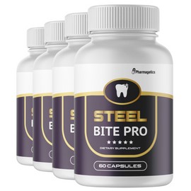 Steel Bite Pro #1 Teeth & Gums Oral Health Strengthen Pain Sensitive 4 Bottles