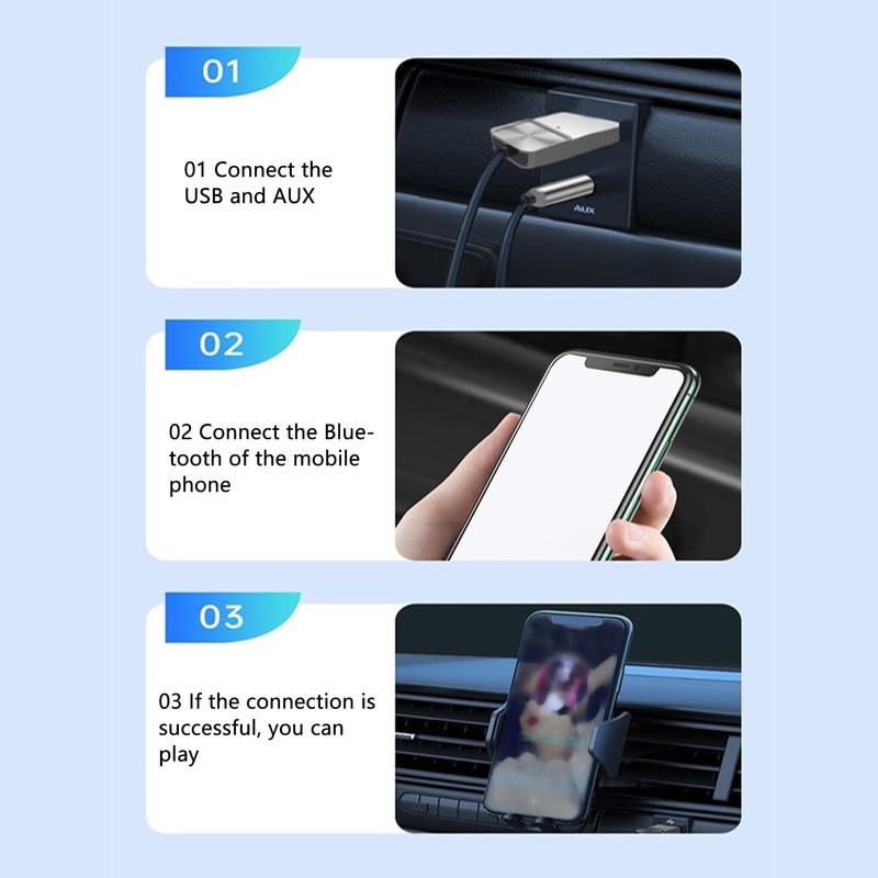 Car Bluetooth Receiver 3.5mm Jack Fast Pairing Stable Connection Portable