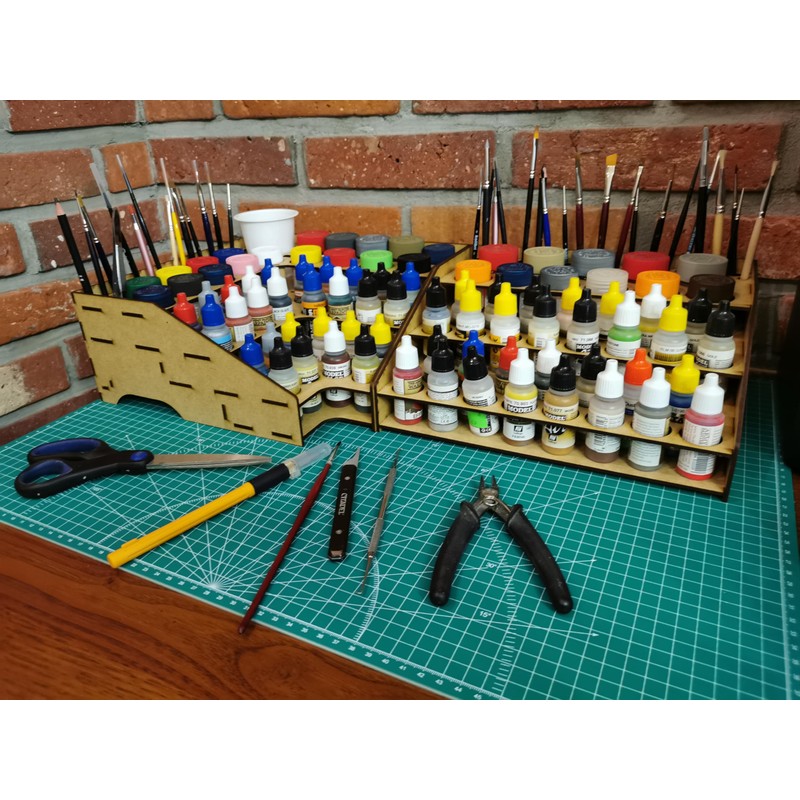 HobbyHold Square 3-Tier Paint and Brush Holder - Model Building