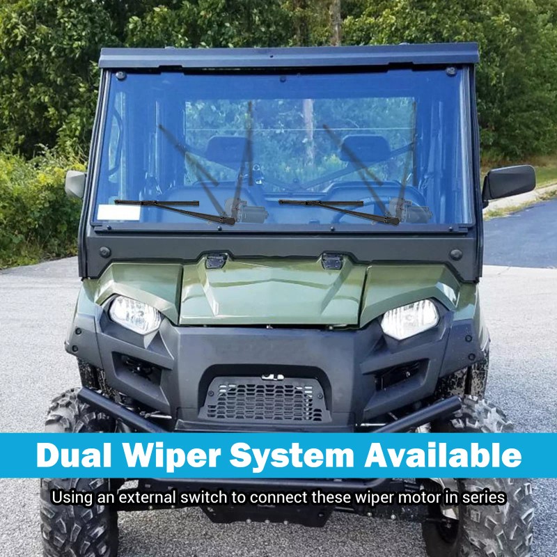 SI 12V Electric Windshield Wiper Motor Kit+Wiring For Kawasaki Teryx