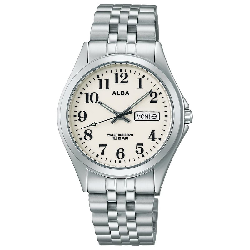Seiko AQGK470 Men's Wristwatch, Alba, Standard Quartz, Silver, Silver, Bracelet