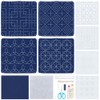 FREEBLOSS 4 Set Sashiko Coaster Kit Embroidery Set with PET