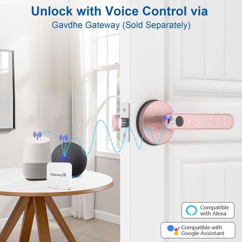 Gavdhe Fingerprint Door Lock Smart Fingerprint Door Knob with Keyless