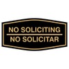 Signs ByLITA Fancy No Soliciting No Solicitar Sign (Black/Gold) -