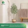 CROSOFMI Artificial Olive Tree Plant 6 Feet Fake Topiary Silk