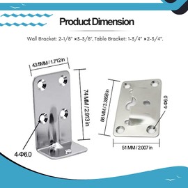 2 kit Marine Grade Table Bracket Set, Multiple Usage Marine Accessories, Stainless Sturdy Corrosion Resistant Removable Table Bracket, for Caravans, RVs Boats, Yachts, Marines, Hardware Accessories