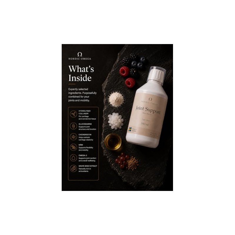 Joint Support Collagen, Berry Flavour, Sugar Free, 500ml, Made in
