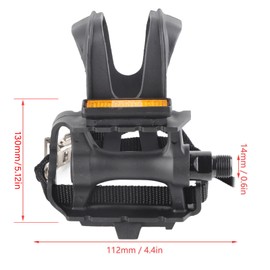 POENVFPO 1 par de Pedales Planos de Bicicleta de Nylon, Diseño Ligero y Hueco con Clips y Correas para Bicicletas de Montaña y Carretera