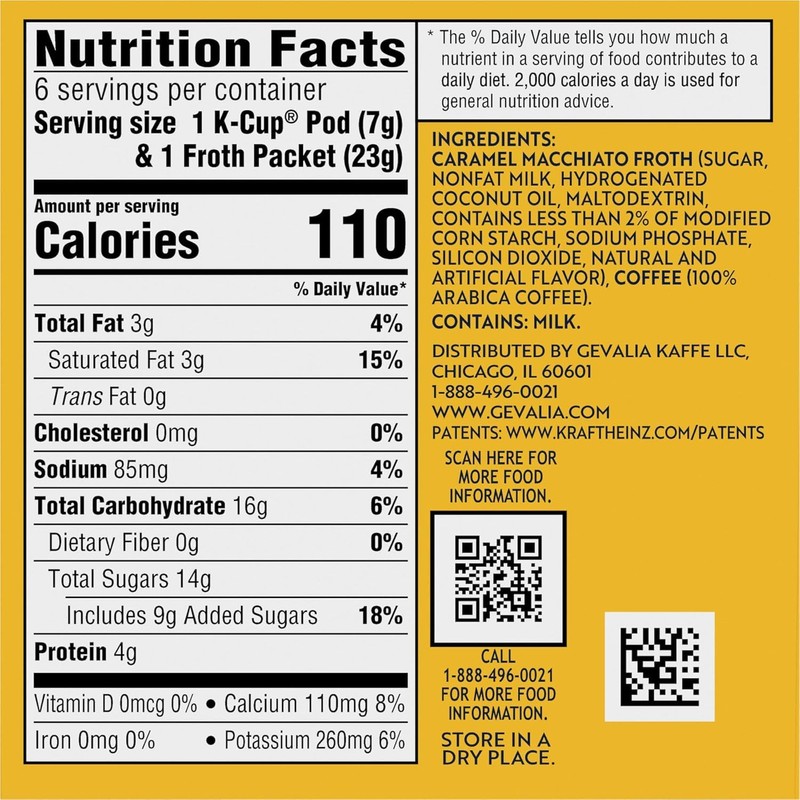 Gevalia Frothy 2-Step Caramel Macchiato Espresso Style K-Cup Coffee Pods