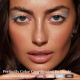 MYSTER ROSEY Metals Print Nine Colors Nude Champagne Pink Blue Dark Brown Eyeshadow Palette, Nine Pigmented Matte & Shimmer Shades, Blendable Powder