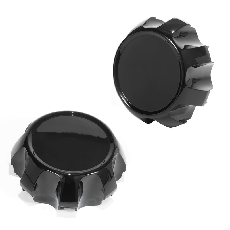 DewFlew 2Pcs 177.8mm Glossy Black Wheel Center Caps for Silverado