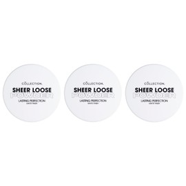 Collection Cosmetics Lasting Perfection Sheer Loose Powder, Lightweight Powder, Translucent, Pack of 3 x 10g