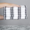 100% Cotton Tea Towel - Black Basketweave Stripe Pattern, Pack