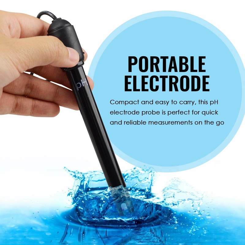 pH Electrode Probe with BNC Connector, 300cm Cable, 0-14 pH