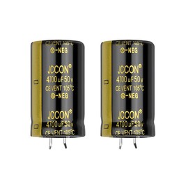 2 piezas 50V 4700UF 2-pin soldado a presión en los condensadores electrolíticos terminales para la máquina de soldadura, fuente de alimentación del conductor del LED, la pila de carga, etc.
