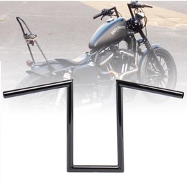 TIGERSGATE Black 12" Rise Z-Bar Sportster Handlebar with Indents for Harley 2007-up Sportster XL883 & XL1200 Models, 2006-2017 FXDB & 1996-2005 Dyna FXDWG, Some Yamaha Virago XV, Honda Models