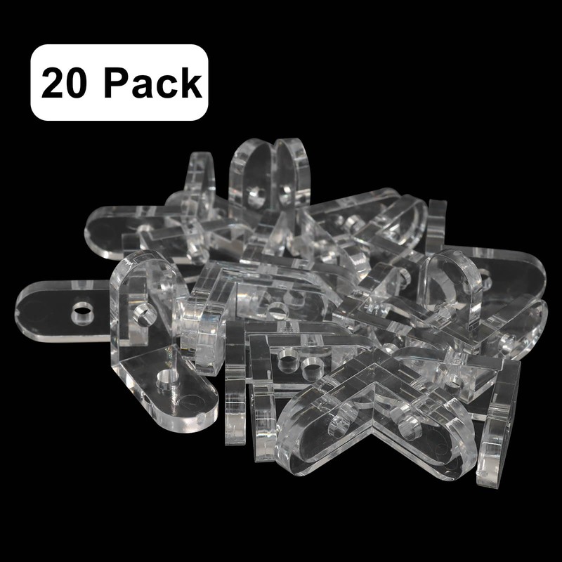 Piutouyar 20 Pack Acrylic L Brackets, Clear L-Shaped Corner Brace