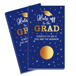 COCHIE 30 Cards Scratch Off Graduation Party Game, Class of 2025 Door Raffle Grad Games, Graduation Parties Supplies Favor Decorations (Blue Gold)