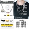 Silver Chain Mens Necklace Chain Stainless Steel Chain Cuban Chain