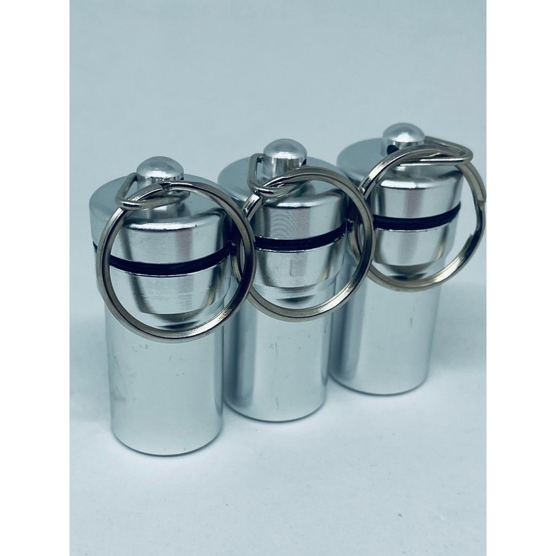 3X Silver Pill Box STASH Container Safe on a Metal