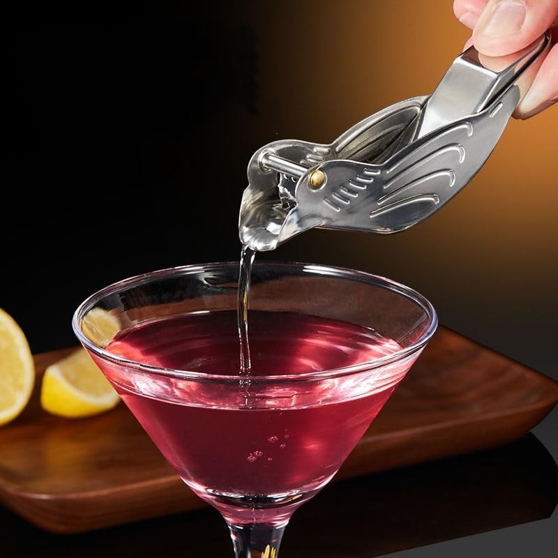 2Pcs Silver Bird Shape Lemon Juicer Stainless Steel Manual Lemon
