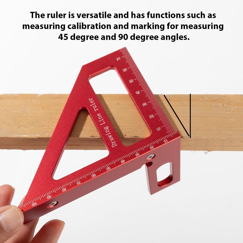 3D Multi Angle Measuring Ruler, 4.41" x 3.11" Aluminum Alloy