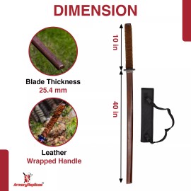 Armory Replicas TRAINING SAMURAI WOODEN SWORD SHEESHAM WOOD BOKKEN MARTIAL ART TRAINING PRACTICE - Bokken  Mini Shoulder Strap