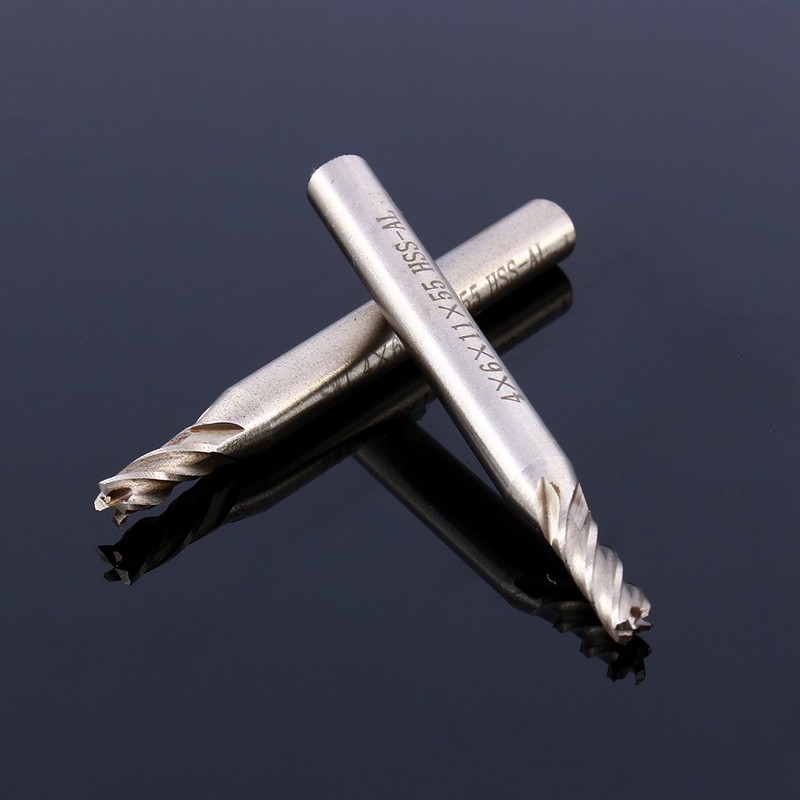 End Mill Metal 4 mm, HSS Cutter 8 mm Shank,