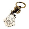 White Fang AZ318 Keyring, Key Ring, Leather, Owl, Charm, Miscellaneous