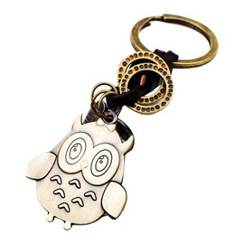 White Fang AZ318 Keyring, Key Ring, Leather, Owl, Charm, Miscellaneous Goods, Cute, Men's, Women's,, gold