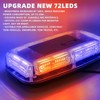 PKINGLAKE Red/Blue 72LED Roof Top Police Emergency Strobe Beacon Lights,