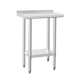 HARDURA Stainless Steel Commercial Work Table Prep Work Metal Table 14×24 Inches with Undershelf and 2" Backsplash Heavy Duty NSF 430 for Kitchen Food Prep