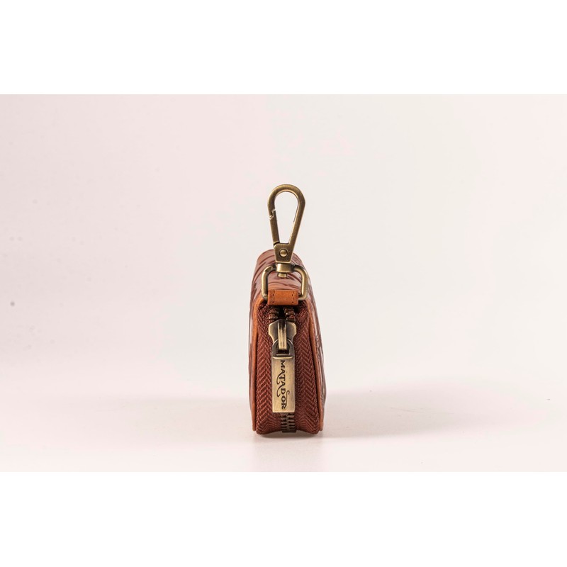 Matador K-65 Genuine Leather Keyring, Printed brown, Elegant