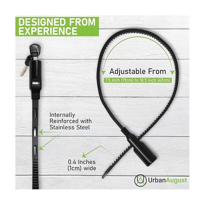 Urban August Adjustable Zip Tie Lock for Cabinet Refrigerator
