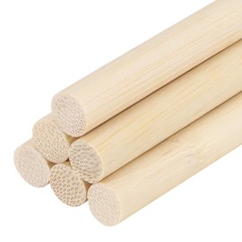DMiotech 100 Pack 10mm x 150mm Wooden Dowel Rods Unfinished Natural Sticks Wood Craft Sticks for Home Decor Projects and Making DIY Craft,Wood Color