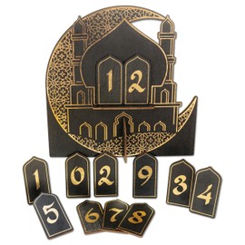 Papierdrachen Ramadan Countdown Wood – for Standing – Black Varnished – Decoration – Sugar Festival Set 02