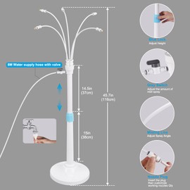 Stand Mister System, Portable Misting Cooling System with Upgrade Adjustable Riser Tube, 5 Spray Nozzles + 26.2FT (8M) Misting Line for Patio Pool BBQ Cooling Kids Water Playing