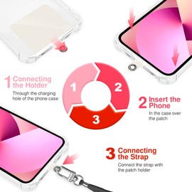 TBOC Yellow Cell Phone Lanyard - Comfortable Universal Smartphone Lanyard - Easy to Use Neck Phone Holder [White Ice Patch] - Adjustable Length Phone Strap Crossbody - Fits All Mobile Phones
