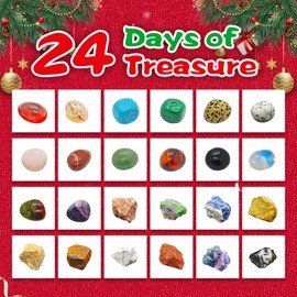 Crystal Advent Calendar 2024 Kids Boys Girls Rock Advent Calendar Christmas With Healing Crystal Natural Gemstone Advent Calendar Christmas Countdown Calendar for Women Adult Teens