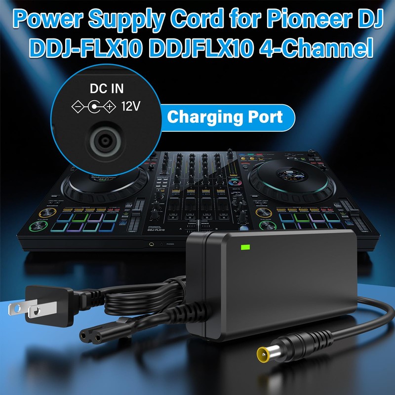 12V DJ Controller Charger Replacement Compatible with Pioneer DJ DDJ-FLX10