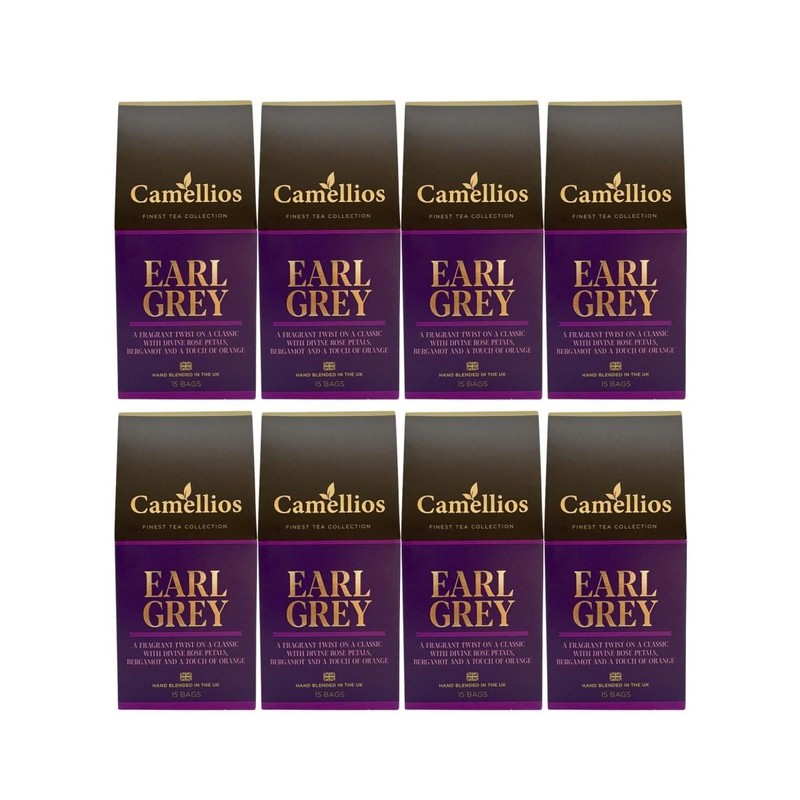 Earl Grey Tea, Pyramid Tea Bags, Camellios (1 Pack, 15