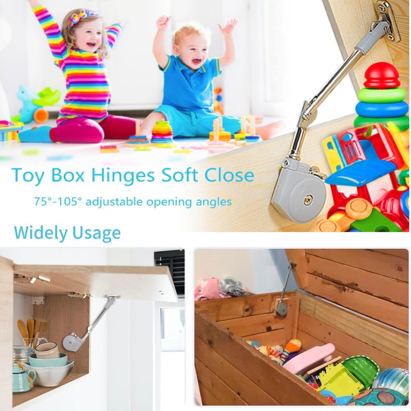Toy Box Hinges Soft Close - Chest Hinge Lid Stay